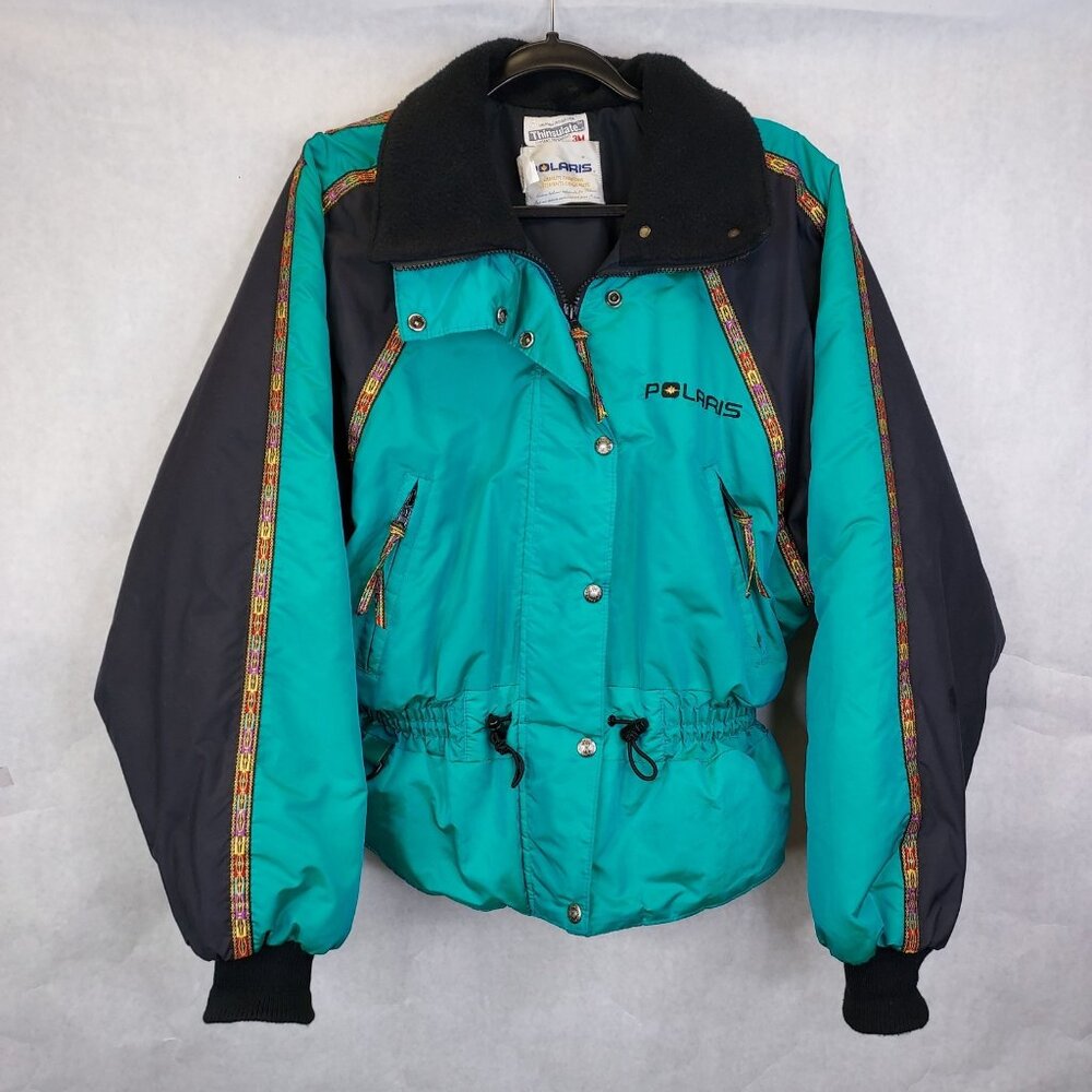 Polaris Snowmobile Jacket Women’s M Teal Winter Coat Snowboard Ski Vintage 90's